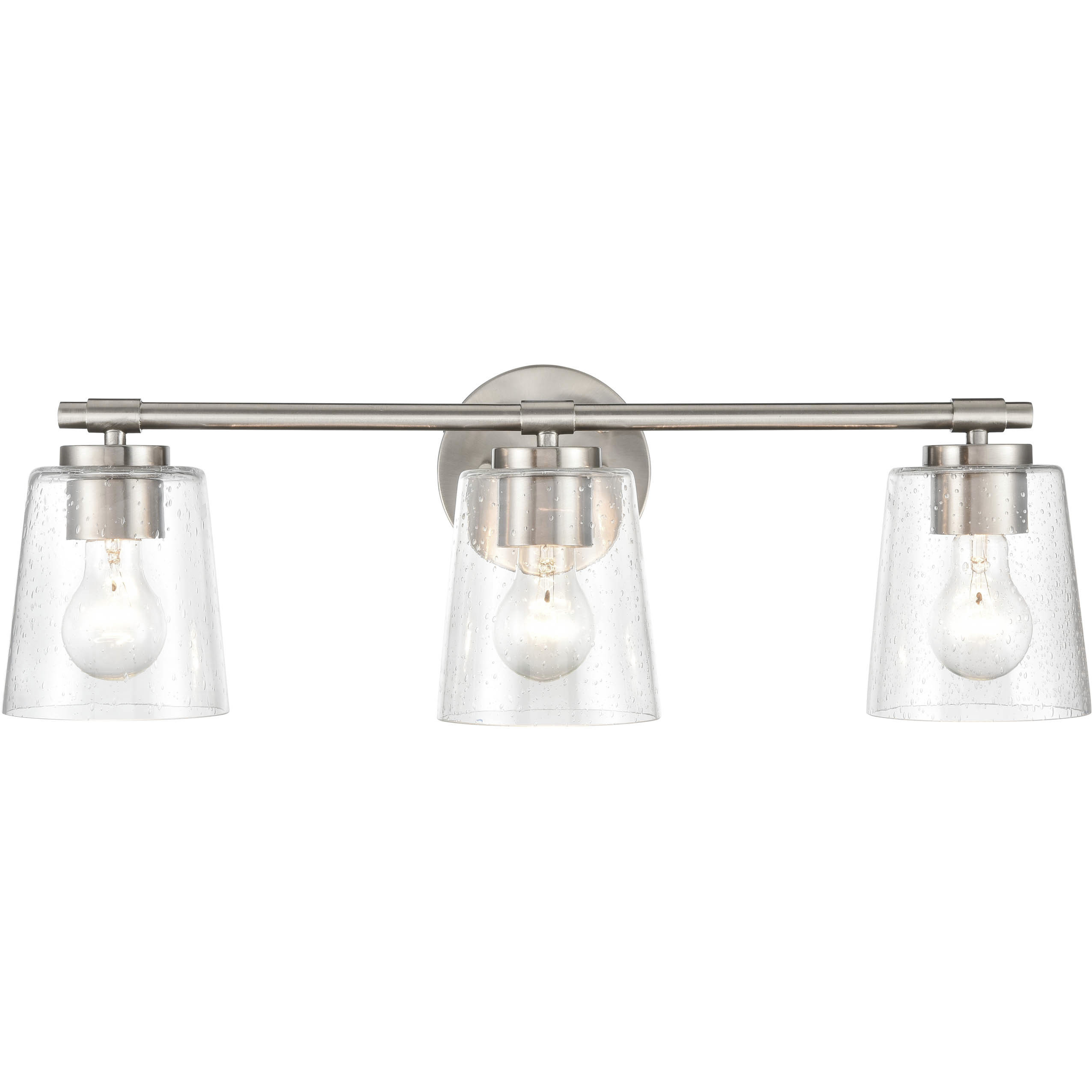 None 3 Light 24.5 inch Brushed Nickel Bathroom Vanity Light Wall Light